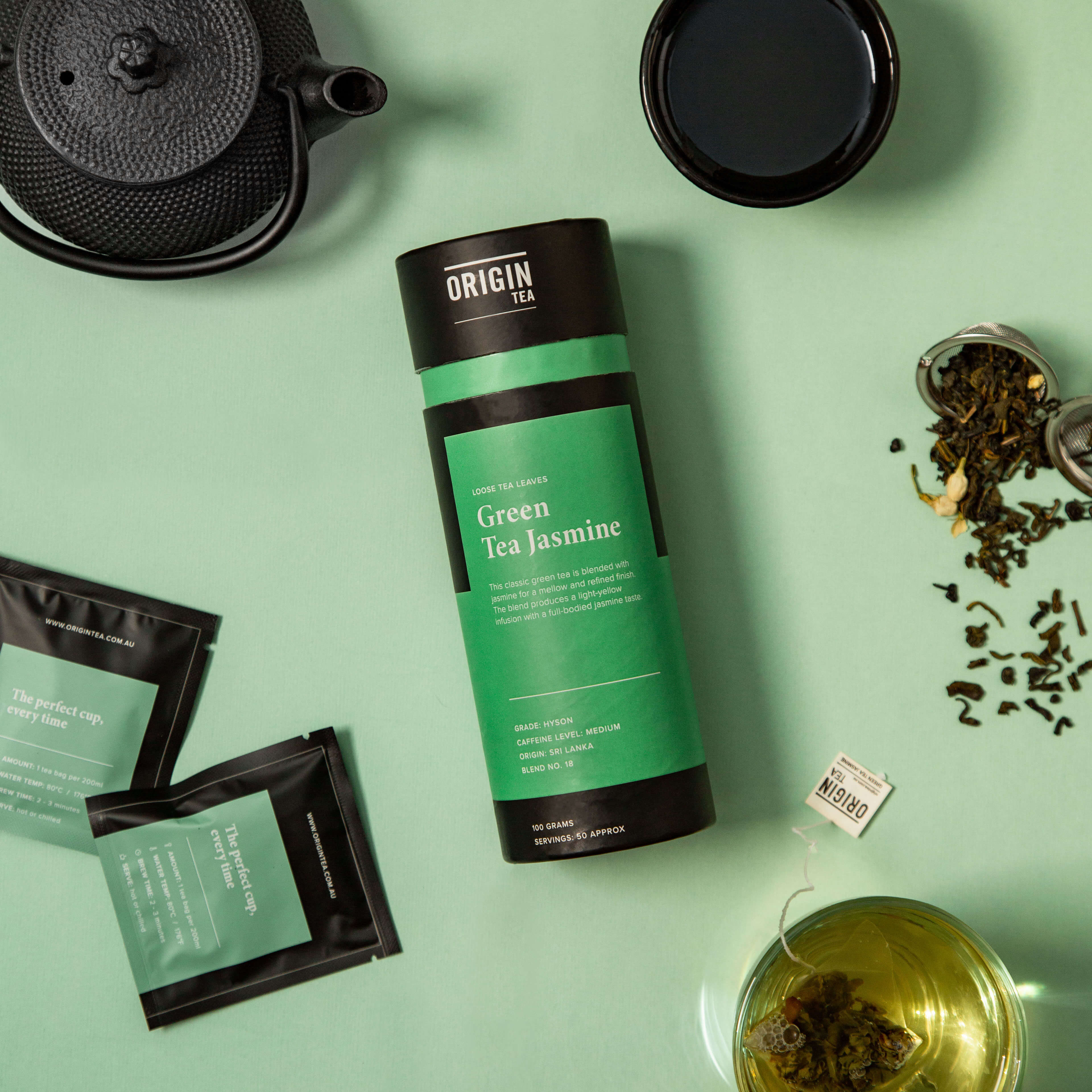Green Jasmine Loose Leaf Green Tea - 100g - Origin Tea