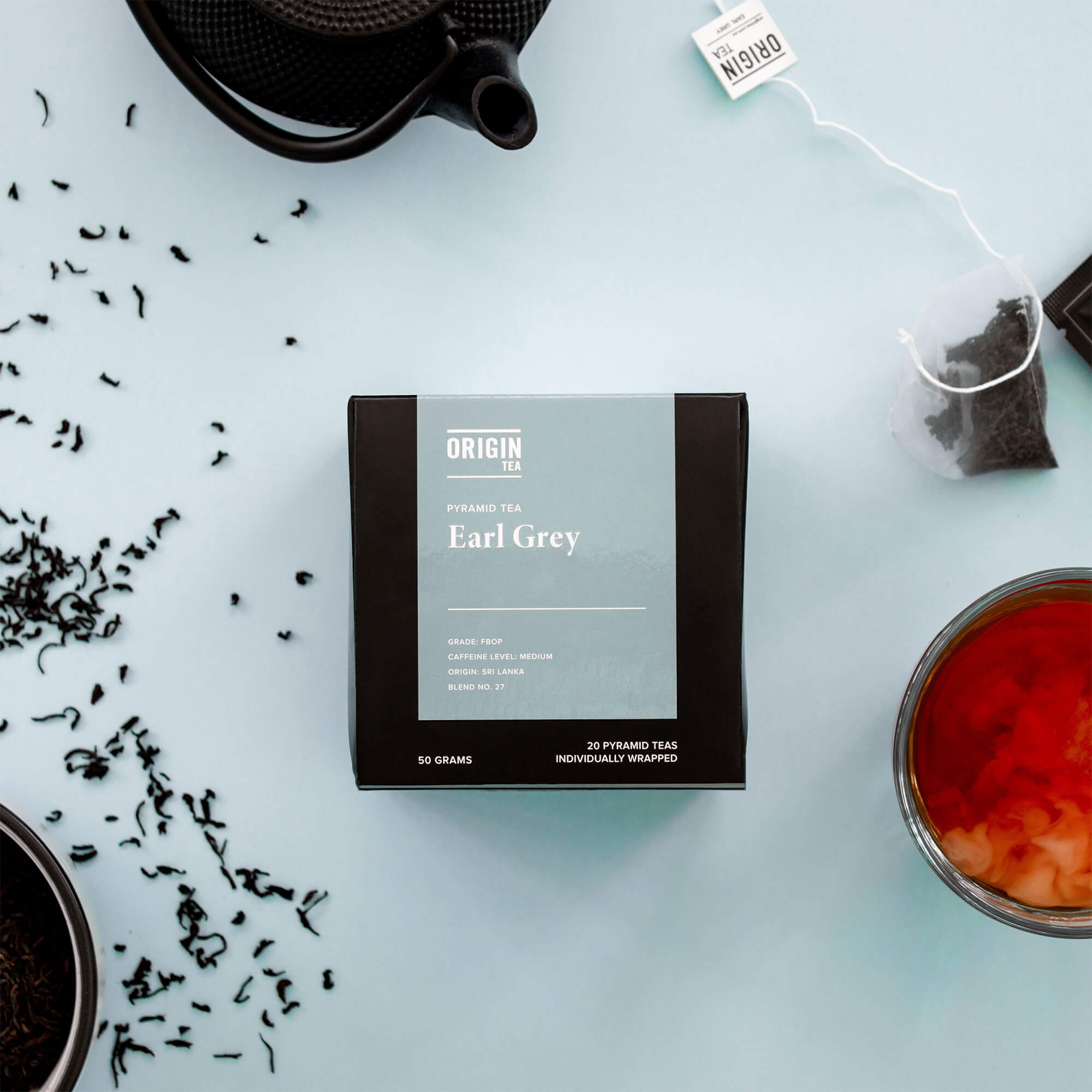 Earl Grey Pyramid Black Tea Bags - 20 Bags - Origin Tea