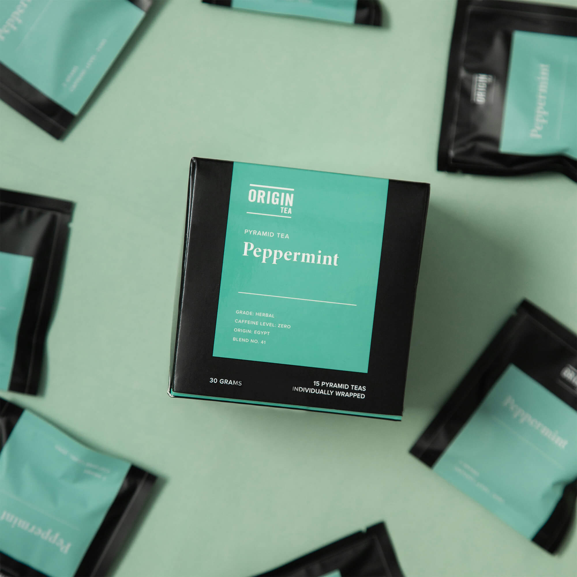 Peppermint Caffeine Free Pyramid Herbal Tea Bags - 20 Bags - Origin Tea