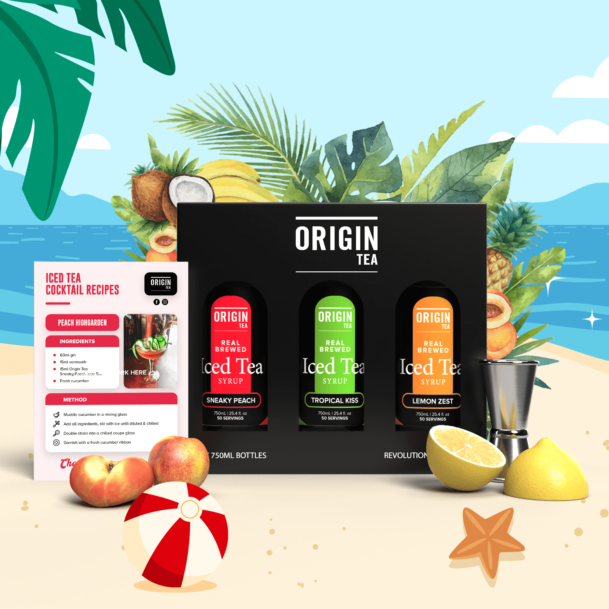 Origin Tea - Low Sugar Iced Tea Cocktail Gift Box
