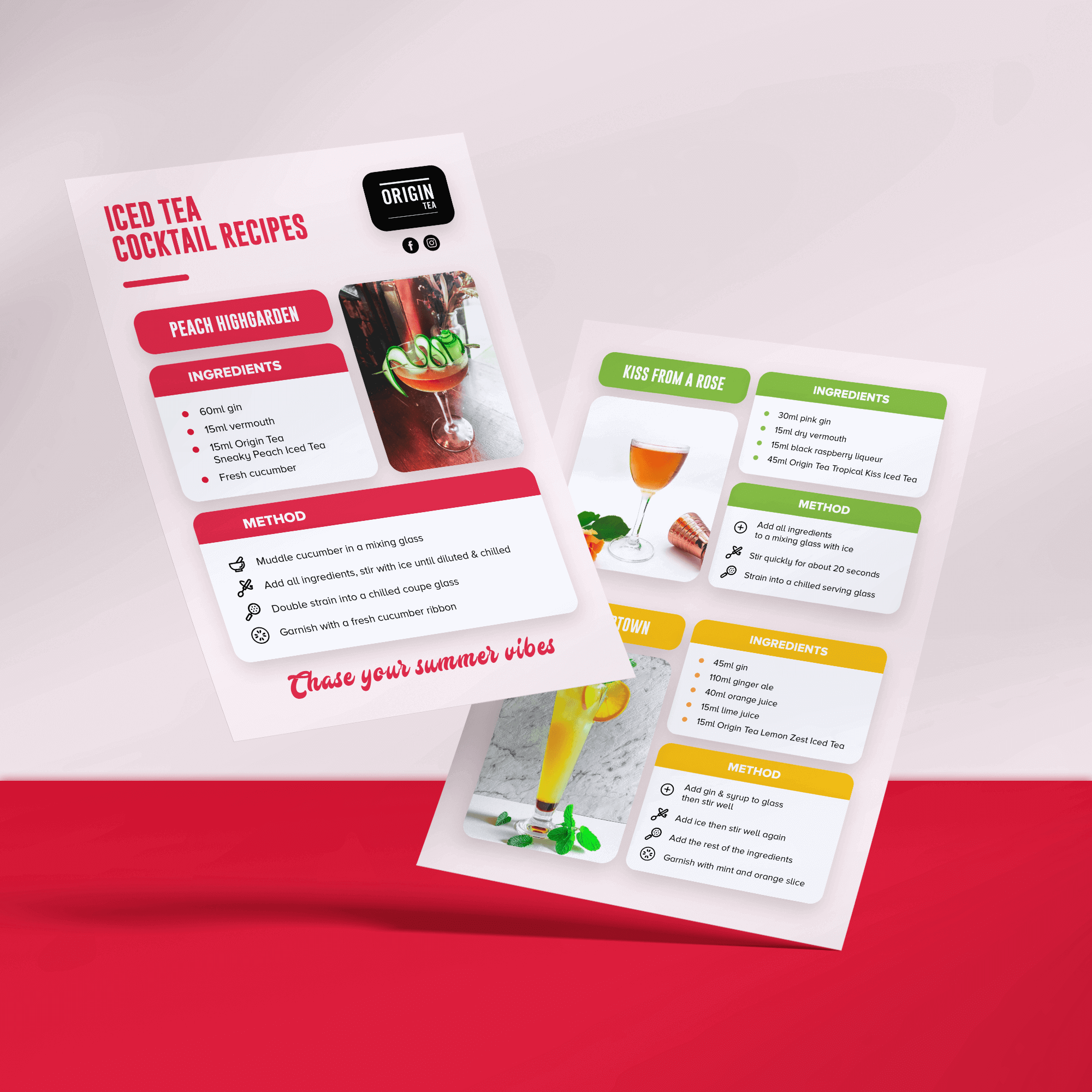 Iced Tea Cocktail Recipe Card - Card - Origin Tea