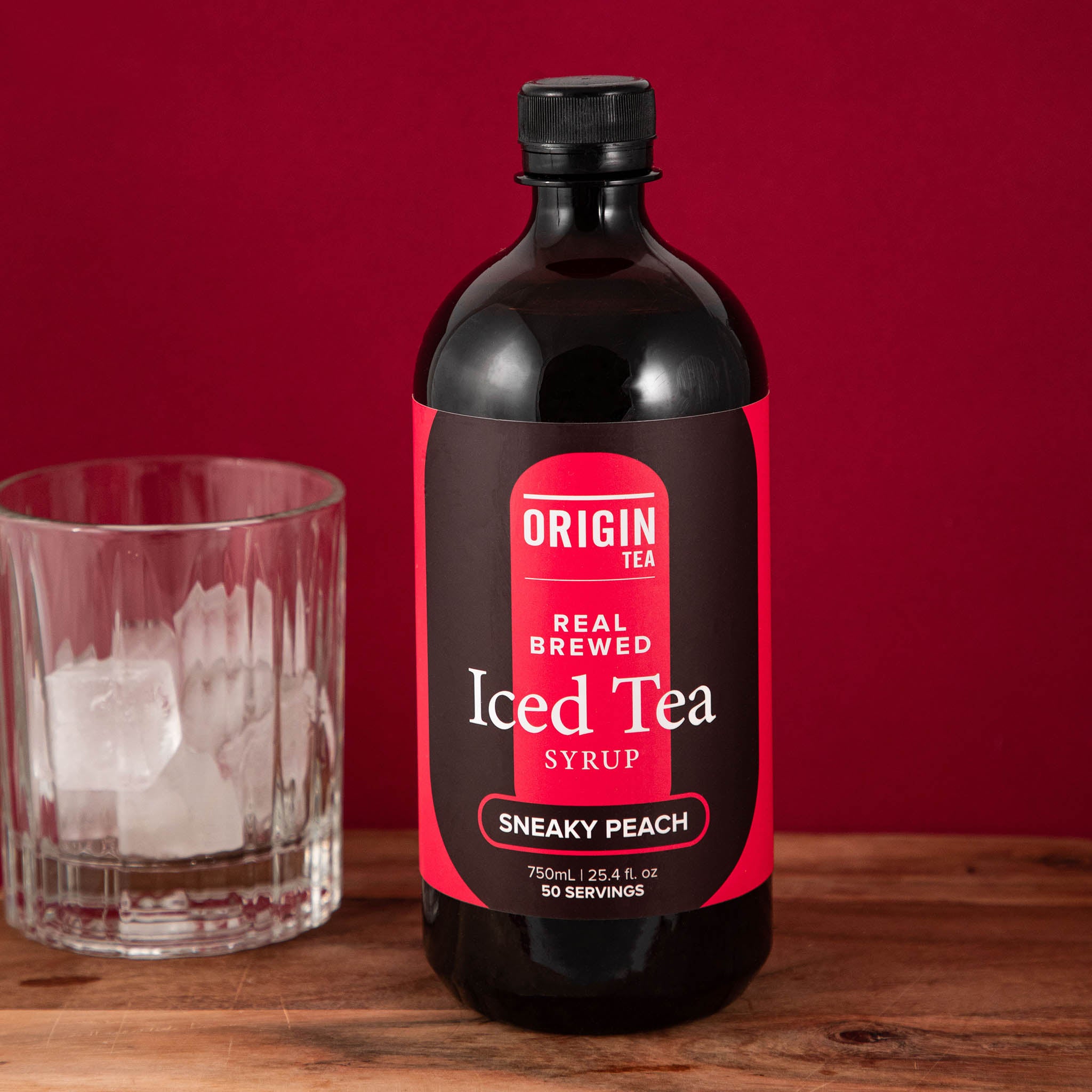 Low Sugar Sneaky Peach Iced Tea Syrup - 750ml - Origin Tea