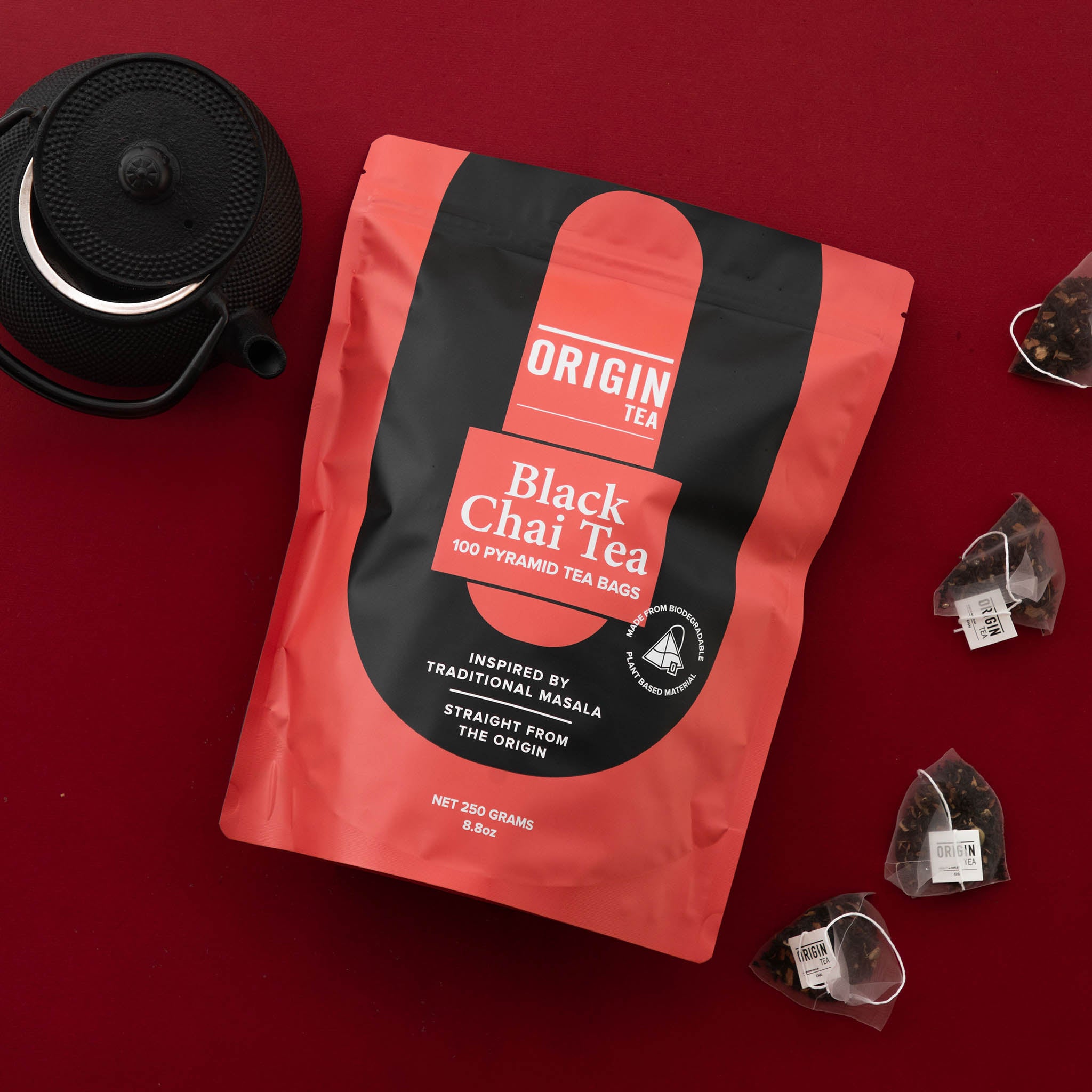 Black Chai Pyramid Black Tea Bags - 100 Bags - Origin Tea