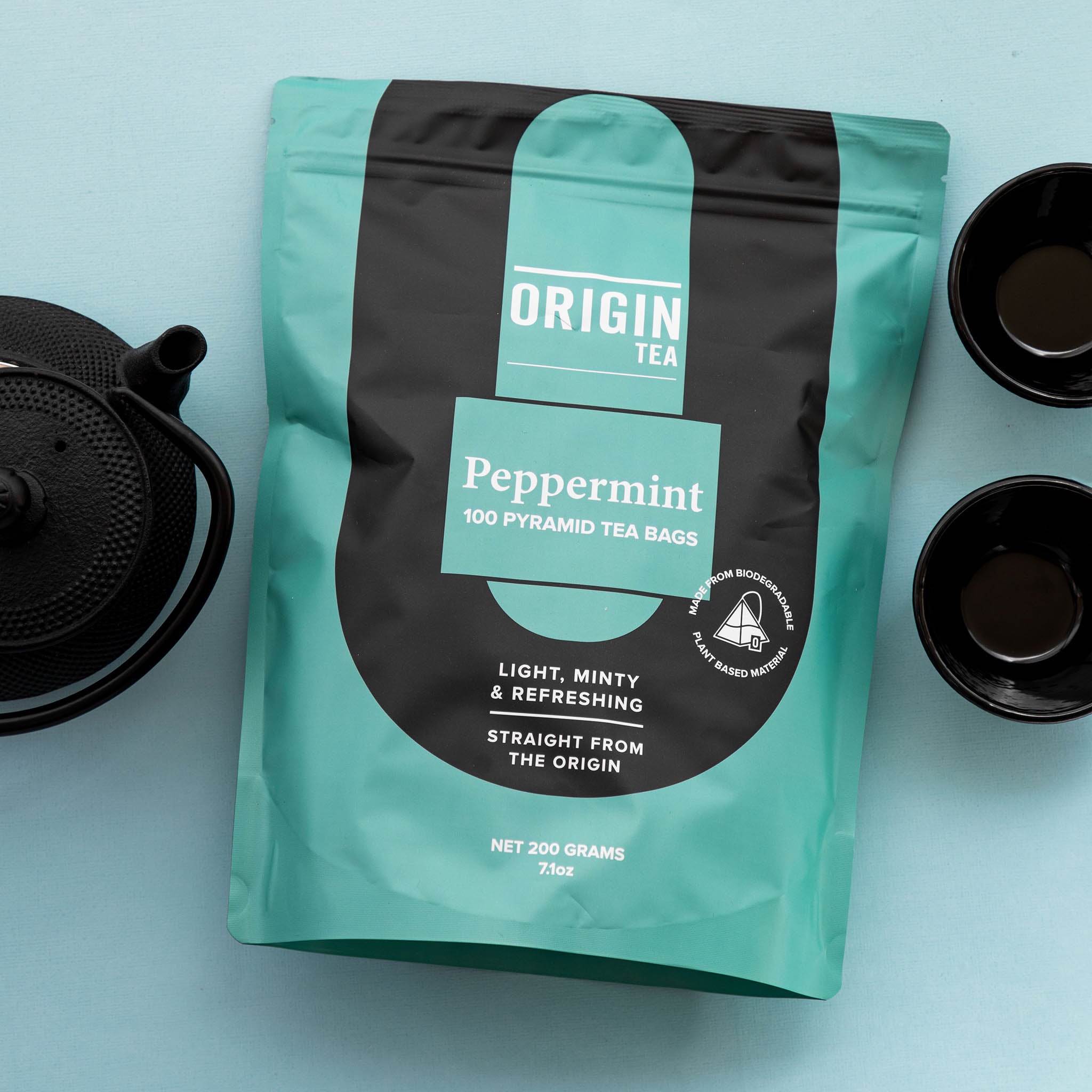 Peppermint Caffeine Free Pyramid Herbal Tea Bags - 100 Bags - Origin Tea