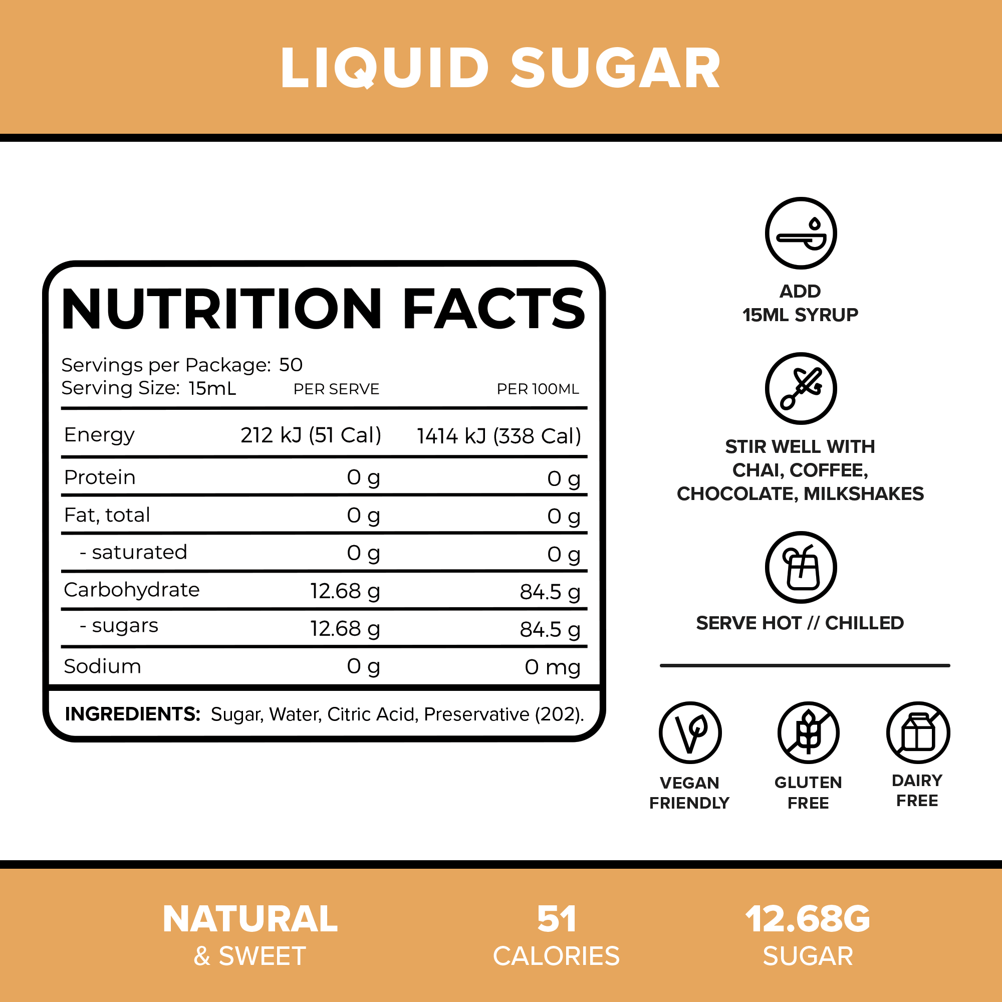 Liquid Sugar Premium Coffee Syrup Tea Leaves & Tea Bags - Origin Tea