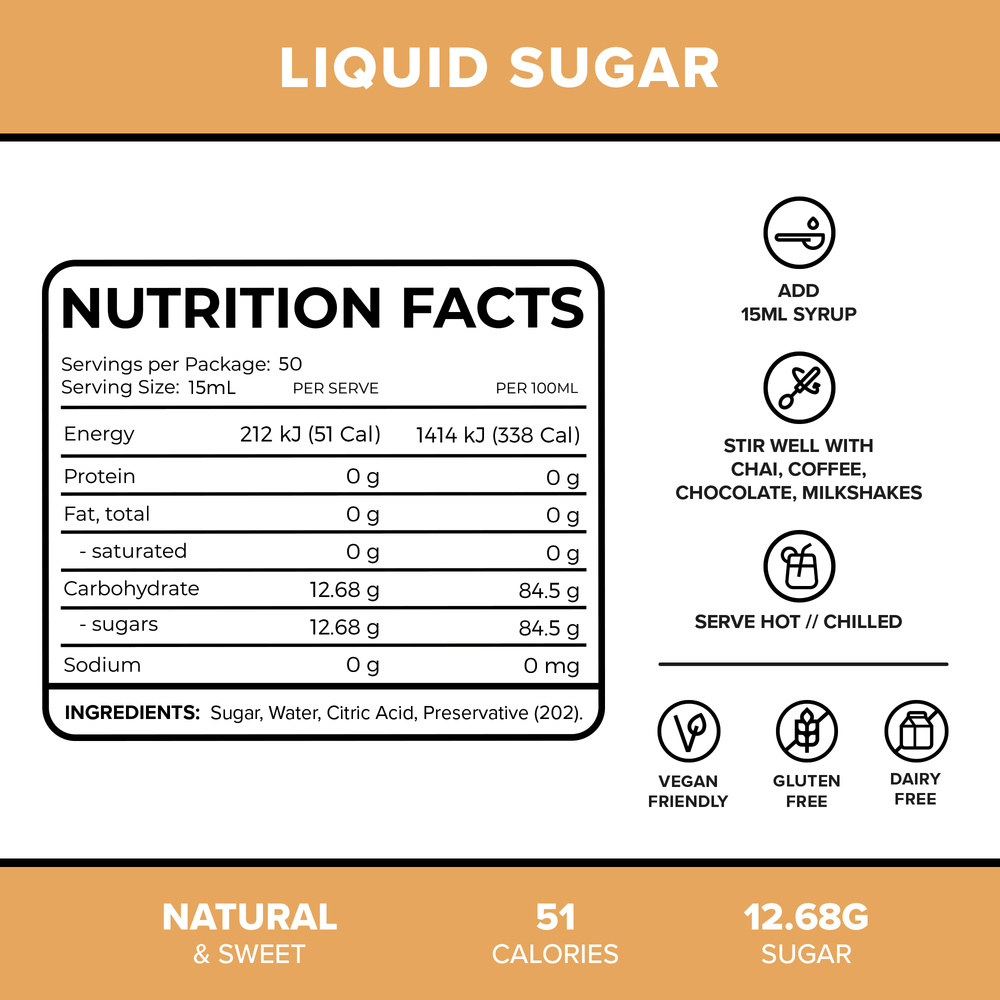 Origin Tea - Liquid Sugar Premium Flavoured Syrup